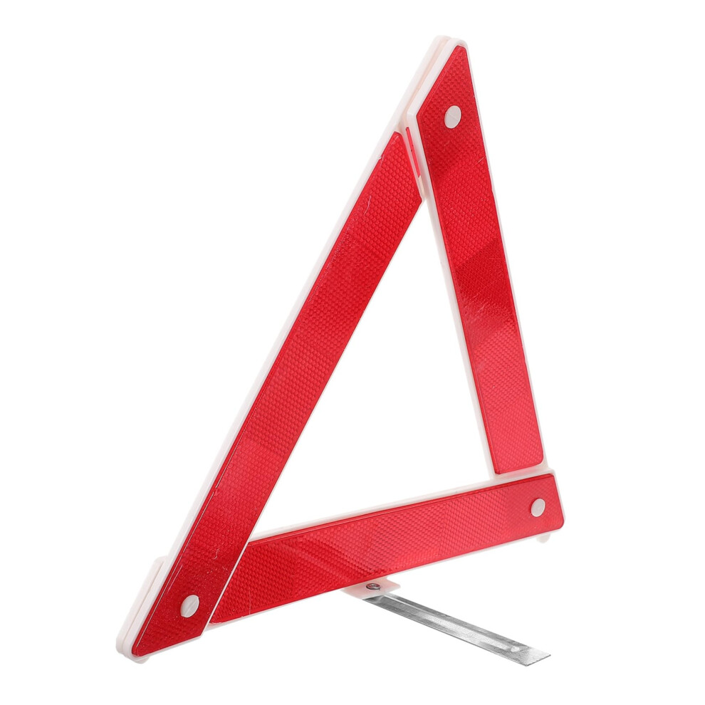 Foldable Emergency Reflective Roadside Triangle Plastic Safety Warning Sign For Car Breakdowns Low Visibility Light 9382693088284