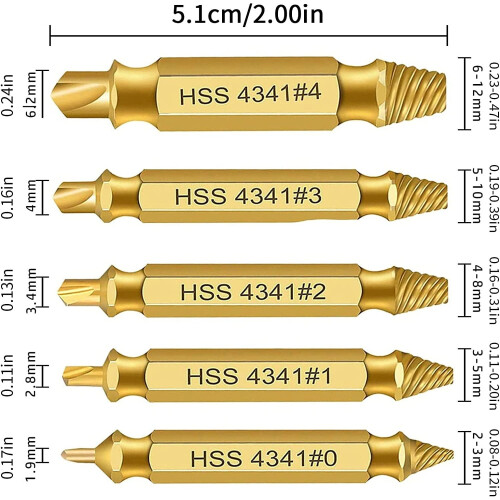 Universal Stripped Screw Extractor Kit for DIY Enthusiasts, Universal Stripped Screw Extractor Kit with Effortless 2-Step Fix Technology, 2