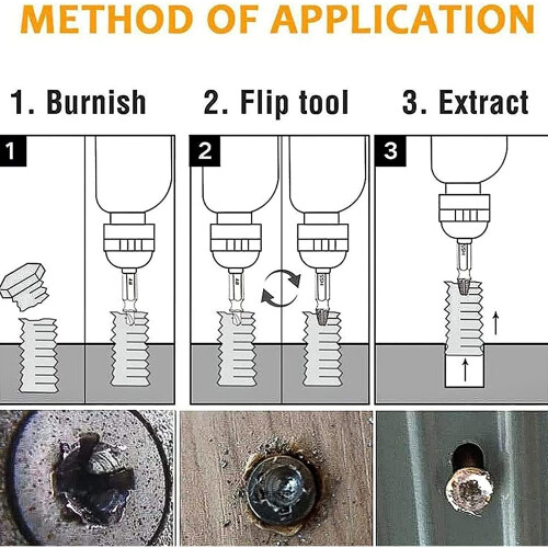 Universal Stripped Screw Extractor Kit for DIY Enthusiasts, Universal Stripped Screw Extractor Kit with Effortless 2-Step Fix Technology, 1