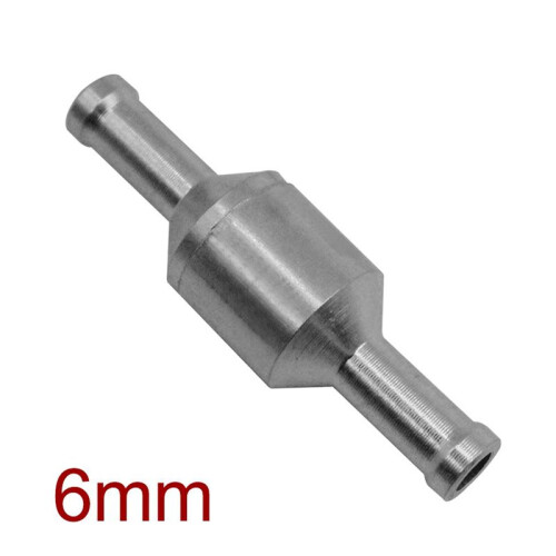4st 6mm Backventil Broms Servo Booster No Return Inline Envägsventil Backventil Vakuumslang Aluminiumventil 2