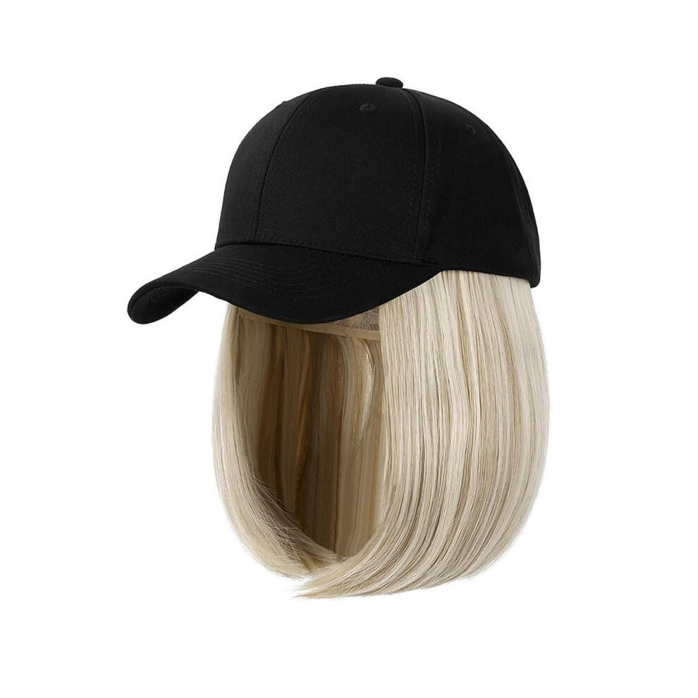 Wig Cap Synthetic Wig For Women Short Straight Bob Hair Extensions  Temperature Fiber Adjustable Baseball Cap