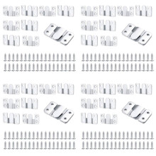 40 Pcs Flush Mount Bracket Interlocking Hang Furniture Connector Stainless Steel Wall Mount Picture Frame Brackets