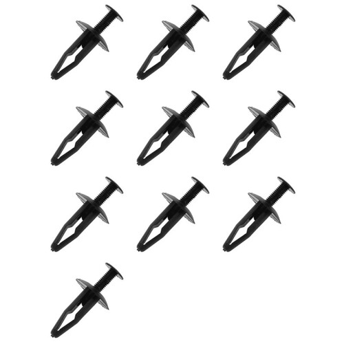 250Pcs Plastic Rivets Fastener Car Bumper Push Clips 32mm Long Black