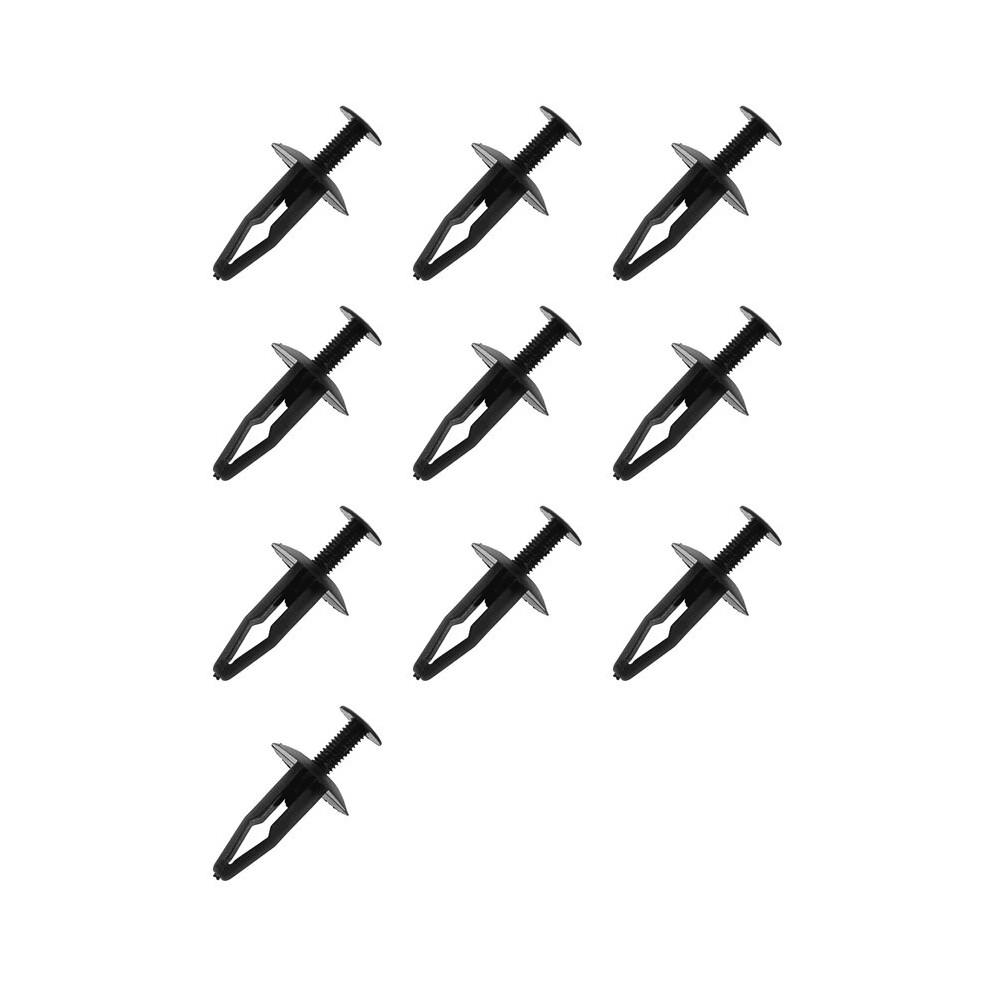 250Pcs Plastic Rivets Fastener Car Bumper Push Clips 32Mm Long Black 6031740902402