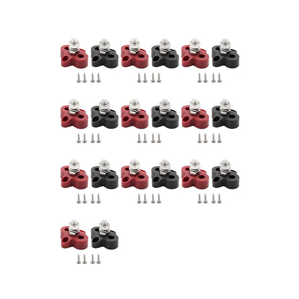 20Pcs 5/16 Inch 48V Busbar Power Terminal Block M8 Positive Negative Power Distribution Stud For Rv Ship Boat 4711138669002