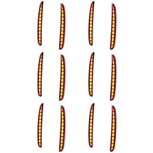 12Pcs for Hatchback 2016 2017 2018 Multi-Function Led Rear Bumper Light Rear Fog Lamp (3 Functions)