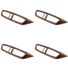 4X Car Central Air Conditioning Wind Outlet Panel Dashboard Stickers Peach Wood Grain Moulding for  CRV 2017-2020