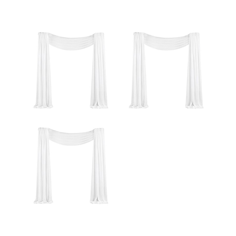 3X Wedding Arch Draping Fabric 29.5 Inch X 26.25Ft White Sheer Curtain Drapes for Wedding Ceremony