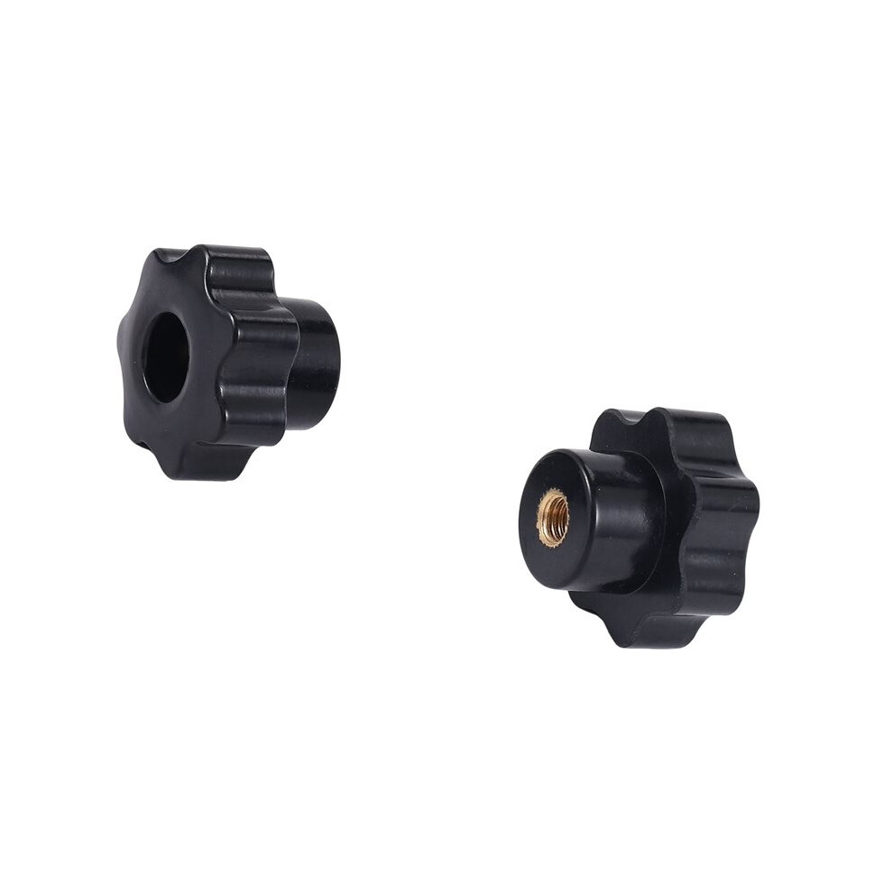 40Pcs M6 Female Knob Screws M6 X 32Mm Female Threaded Star Clamping Knob Grip Black 6032652358035