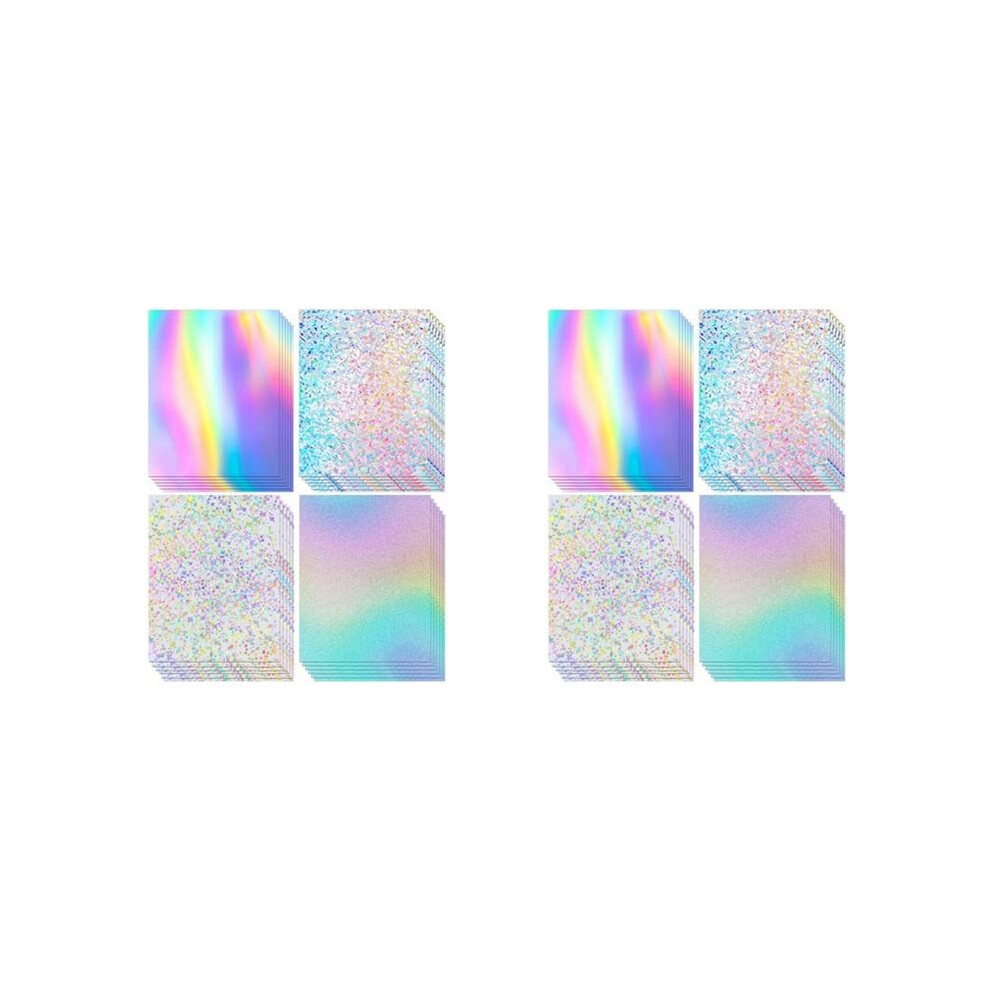 48 Sheets Holographic Cardstock Glitter Rainbow Mirror Paper Thick Cardstock For Crafts, Card Making, Party Decoration 4712867309320