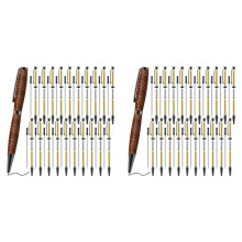 40pcs 7mm Slim Pen Set with Refills Wood Rotary Pen Kit Lathe Turning Supplies for DIY Copper Friends Teacher Student C