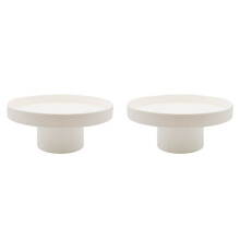 2X ABS Fruit Perfume Cosmetics Tray Black White Round Decorative Tray Organizer Home Decoration Board Simple Board A