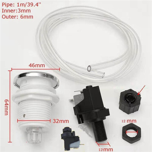 4X 16A Bath Tub Spa Waste Garbage Disposal Self-Lock Air  Push Button 2