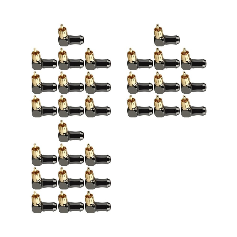 30Pcs Rca Connector Audio Plug Male 90 Degree Right Angle Elbow Speaker Terminal Conector For Soldering Video Cable 4713919594657
