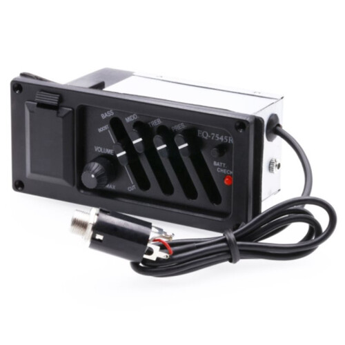 5X 4-Bands EQ Equalizer Piezo Pickup för EQ-7545R Pre-Amp Akustisk Gitarr Preamp Tuner 2