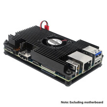 2X for Orange Pi 5 / 5B Aluminum Alloy Case Active & Passive Metal Cooling Enclouse with Fan Heat Sinks Protection