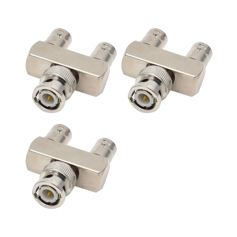 3X Pure Copper Connector Bnc Three-Way One Male To Two Female Y-Type Bnc Male To Female Bnc-Jkk Rf Adapter 6031334905895