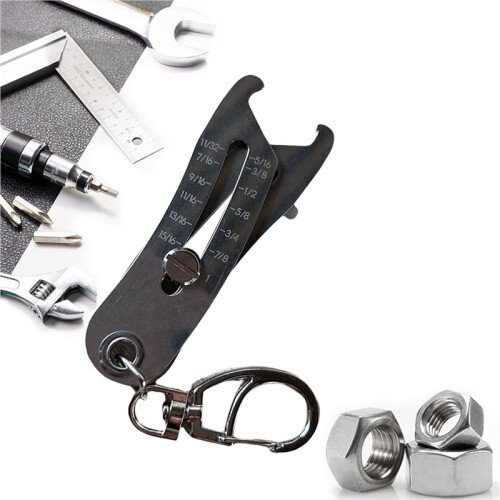 Portable Precise Thread Size Checker Keychain, Nut & Bolt Thread Size Checker Bolt Size Finder Keychain 3pcs 2