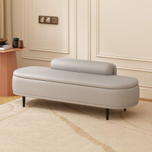 Storage Ottoman Bench, PU Leather Upholstered, Light Gray, 100 cm, End of Bed Bench, Large Storage Space, Entryway