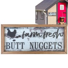 Funny Chicken Coop Signs Outdoor Wood Frame Wall Art Farmhouse Style Kitchen Garden Decor
