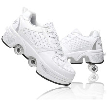 Roller Skate Shoes Women Men DoubleRow Roller Skates Retractable Turn Into Roller Skates Outdoor Sneakers