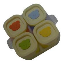 Reusable Baby Food Freezer Storage Tray Dustproof Cover 4Cell Silicone Ice Cube Mold For Steaming Puree Meal Preps