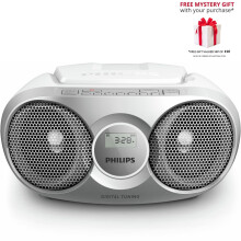 (Silver) Philips AZ215 Portable Stereo CD Player Dynamic Bass Boost Soundmachine - Free Gift RRP 10!