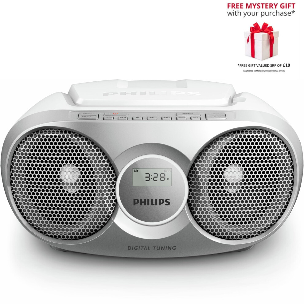Philips Unisex Silver Az215 Portable Stereo Cd Player Dynamic Bass Boost Soundmachine In - Image 2