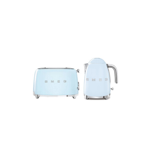 Smeg (Blue) Smeg KLF03 Kettle + TSF01 Toaster + TSBW01 Bun Warmer Bundle 1