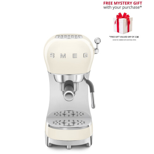 Smeg (Cream) Smeg ECF02 Espresso Coffee Machine with Steam Wand 1