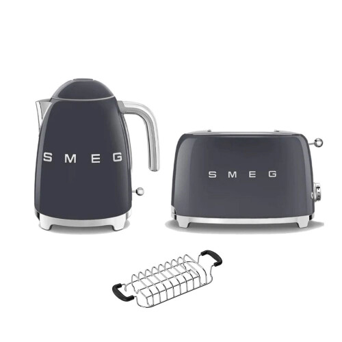 Smeg (Black) Smeg KLF03 Kettle + TSF01 Toaster + TSBW01 Bun Warmer Bundle 1