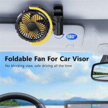 Tragbarer Auto-Clip-Ventilator, Batteriebetrieben, 900-Grad-Drehung, Leiser Kleiner Luftkühlungsventilator für Schreibtisch, Camping, Kinderwagen