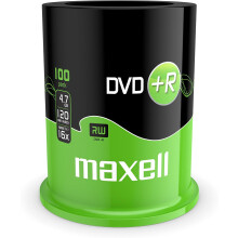 Maxell DVD+R 4.7 GB 16X 120 Min Video – 100 Pack