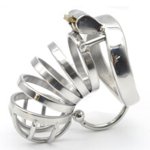 Men's Silver Coloured Stainless Steel Ventilated Breathable Protective Cage With Lockable Protection 40mm/45mm/50mm