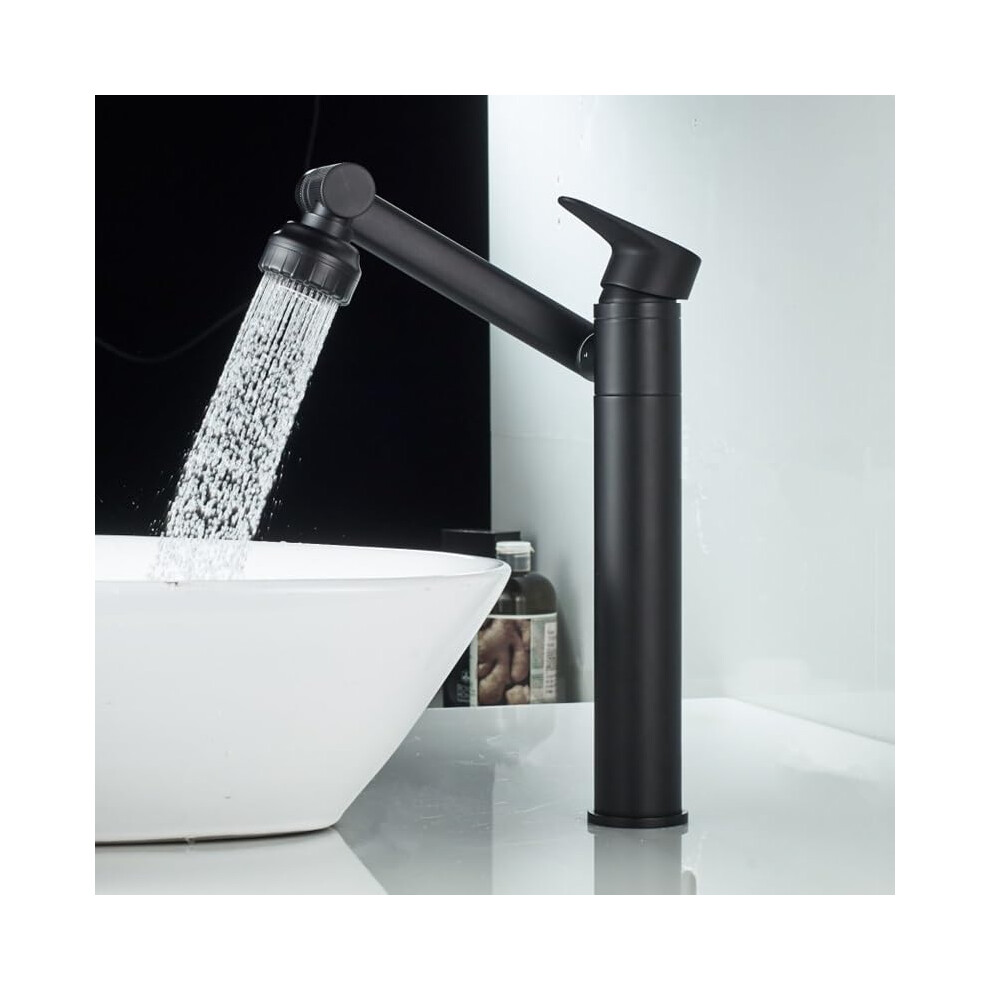 Bathroom Sink Faucet 360 Degree Rotating Washbasin Faucet, Single Handle, 1Hole, Hot Cold Waterfall, Green 9426802749267
