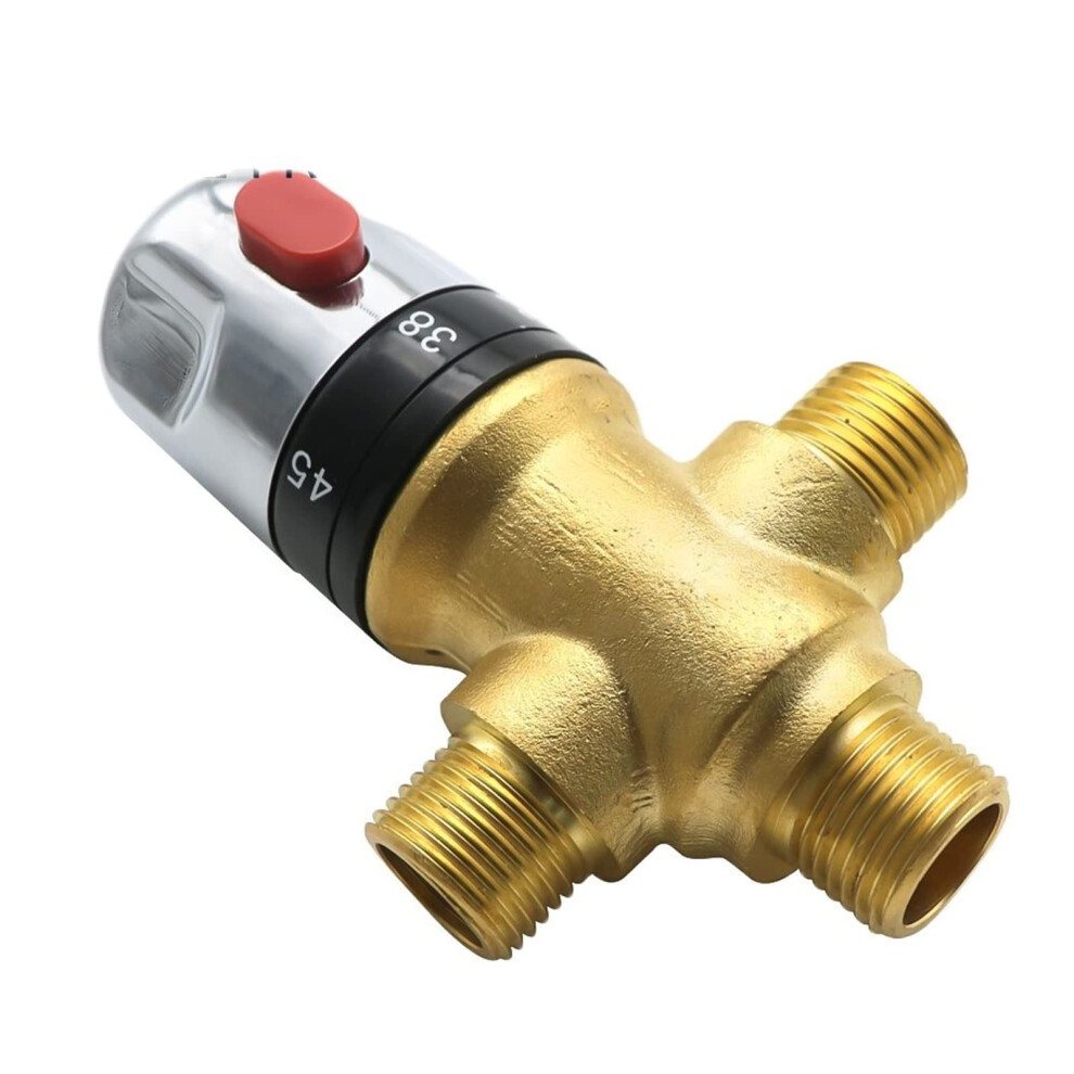 Thermostatic Mixing Valve Bathroom Temperature Mixer Control Red 1 Piece 9347817281361