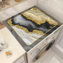Washer and Dryer Cover Golden Marble Waterproof HeatResistant AntiSlip Protector 60x60cm