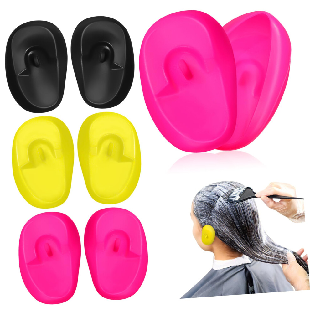 Hair Dye Earmuffs 6Pcs Reusable Ear Caps For Curly Hair, WaterProtection Salon Ear Covers