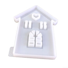 House Shaped Silicone Mold with Romantic Heart Roof, NonStick TearResistant for DIY Crafts