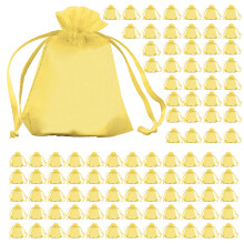 100Pcs Fruit Net Bags with Drawstring Fruit Bags-lemon yellow