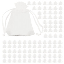 100Pcs Fruit Net Bags with Drawstring Fruit Bags for-Beige