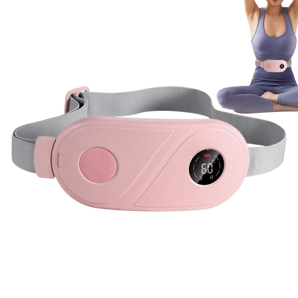 Pink Period Heating Pad Vibrating Heat Belt For Period Cramp Electric Massager Warmer For Stomach Abdomen Waist