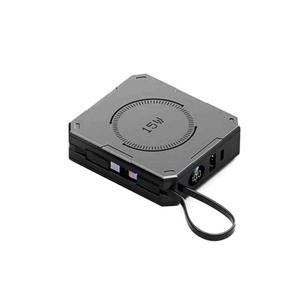 Compact 15W Magnetic Wireless Charger 10000Mah Power Bank Multi-Device Fast Charging Portable 10000Mah Black 6133648289309