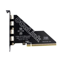 PCIe 4.0 X16 Naar 4-Poorts Oculink SFF-8611&8612 Adapterkaart Ondersteunt SFF-8611&8612 Naar SFF-8639 U.2 SSD-Adapterkaart