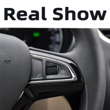 2 Stuks Auto Stuurwiel Schakelaar Multifunctionele Knop Cover Trim voor  Octavia 3 A7 Superb 3V Fabia Mk3 Kodiaq