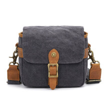 Canvas SLR Camera Bag Single Messenger Bags Waterproof Wear-Resistant Shoulder Photography Backpacks Dark Gray