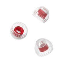 Ear-Tips Eartips Double Support Structure Silicone Earphone 3 Pairs Headphone Headset Earbuds Size L Red