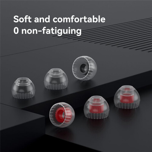 Ear-Tips Eartips Double Support Structure Silicone Earphone 3 Pairs Headphone Headset Earbuds Size L Red 2