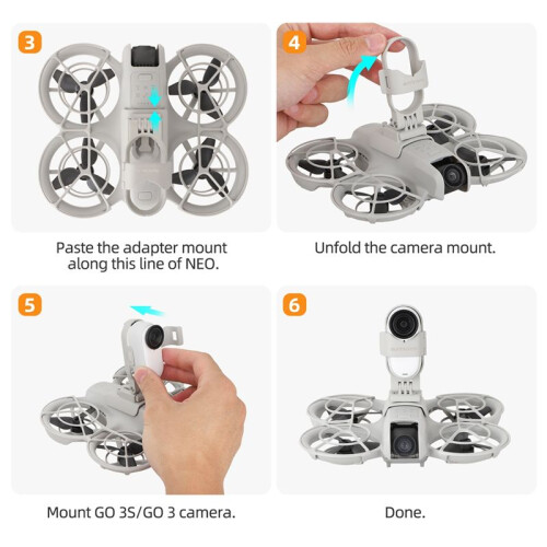 Support de Caméra D'Action pour  GO 3S/GO3 Drone Adaptateur D'Extension de Support pour Accessoires pour  NEO 1