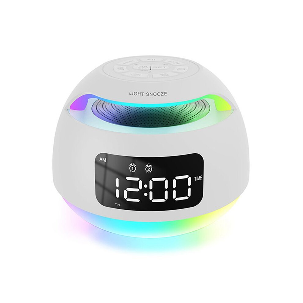 Portable Led Alarm Clock Radio Rgb Colorfullight Radio Receiver Wireless Speaker With Dualalarm Clock Snooze,A 6032356118508